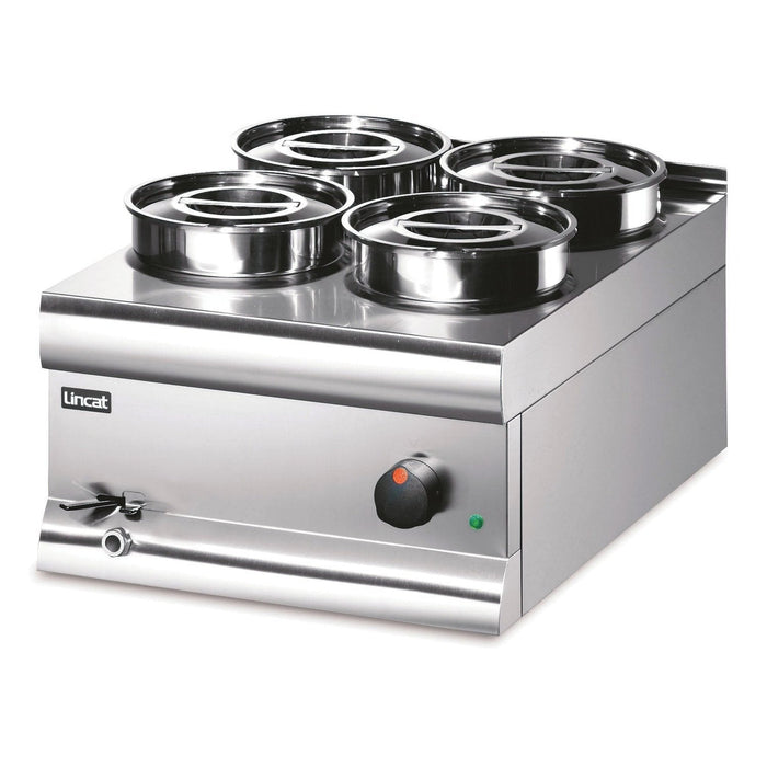 Lincat Silverlink 600 Electric Counter-top Bain Marie - Wet Heat - Round Pots - Base + 4 Pots - W 450 mm - 1.0 kW