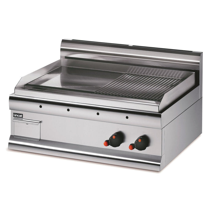 Lincat Silverlink 600 Propane Gas Counter-top Griddle - Half-Ribbed Plate - W 750 mm - 8.0 kW