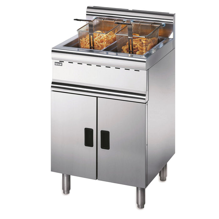 Lincat Silverlink 600 Natural Gas Free-standing Twin Tank Fryer - 2 Baskets - W 600 mm - 24.0 kW