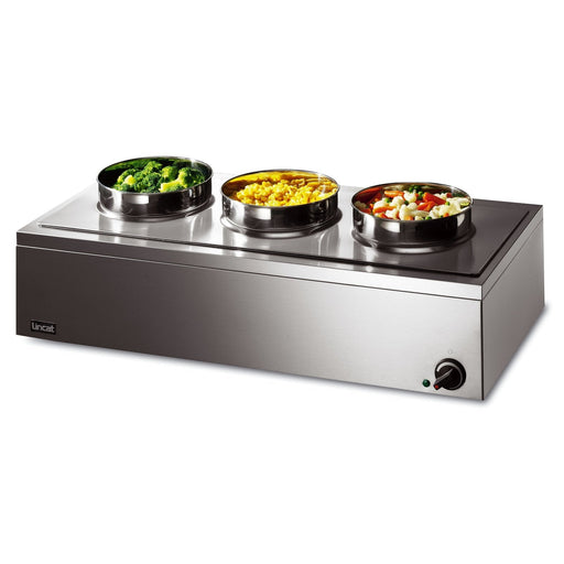 Lincat Lynx 400 Electric Counter-top Bain Marie - Wet Heat - inc. 3 x Round Pots - W 850 mm - 0.75 kW