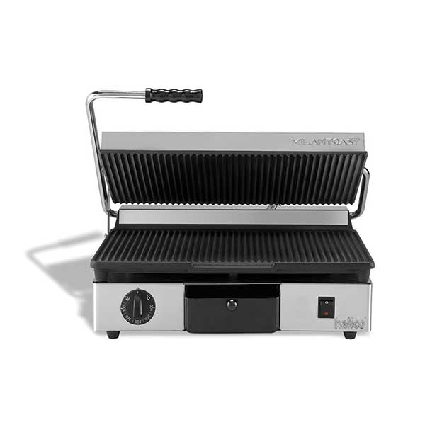 Hallco Panini/Contact Grill  Ribbed Top And Bottom Non-Stick Plates