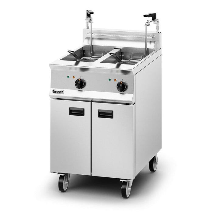 Lincat OE8113/OP2 Opus 800 Electric Free-standing Twin Tank Fryer with Pumped Filtration - 2 Baskets - W 600 mm - 24.0 kW