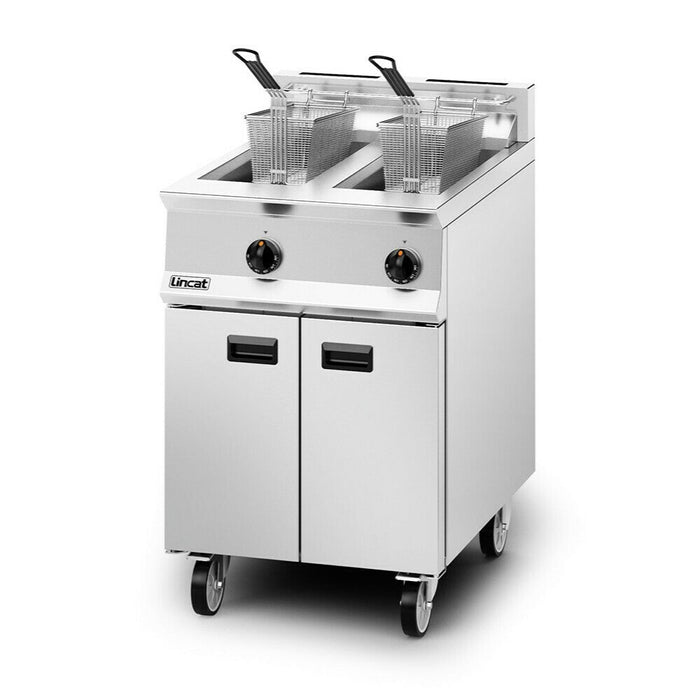 Lincat Opus 800 Natural Gas Free-standing Twin Tank Fryer - 2 Baskets - W 600 mm - 32.0 kW