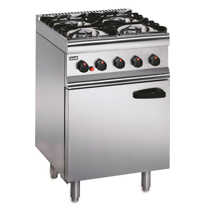 Lincat Silverlink 600 Propane Gas Free-standing Oven Range - Castors at Rear - 4 Burners - W 600 mm - 23.8 kW